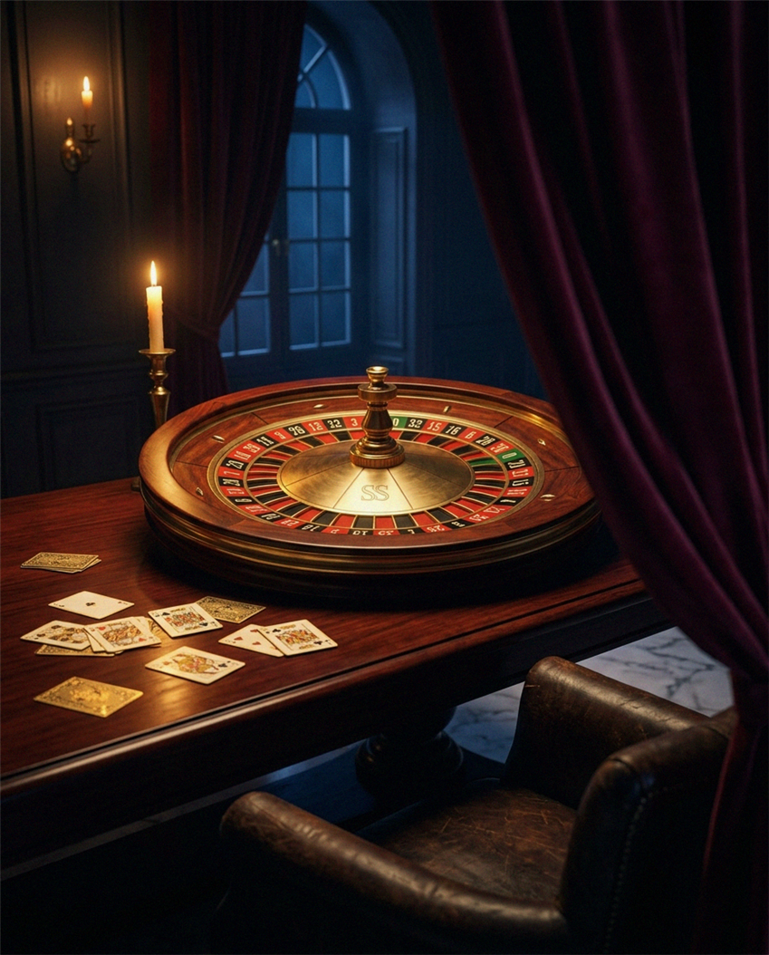 Casino gaming interface with cards and chips